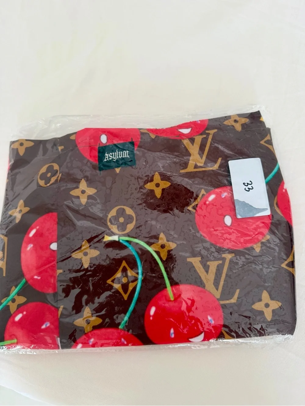 Asylum Cherry Monogram Brown Canvas Tote Bag